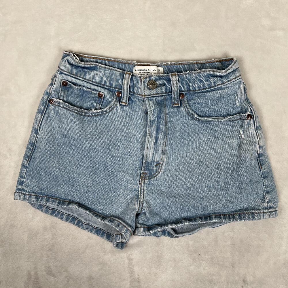 Abercrombie & Fitch Shorts Womens 2 26 Blue Mom Short High Rise Curve Love Denim